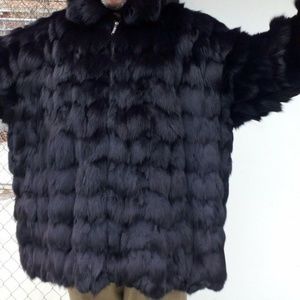 Men's 6XL mint condition Mink Jacket - Black